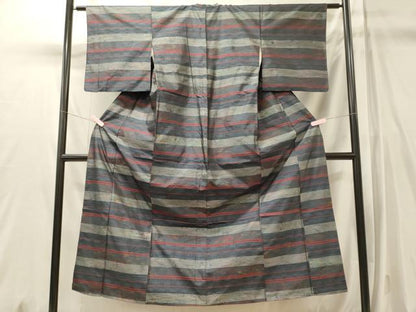 平和屋着物■本場大島紬　横段文　正絹　逸品　CABM0851oy