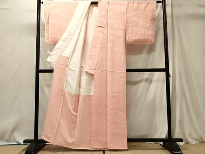 平和屋着物■上質な色無地　吉祥花地紋　虹色　正絹　逸品　未使用　CABM0867oy