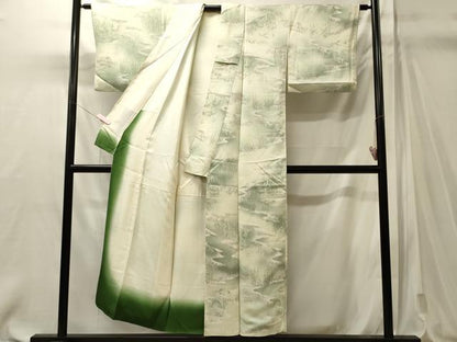 平和屋着物■上質な小紋　草木文　暈し染め　正絹　逸品　CABM0889oy