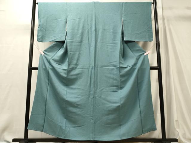 平和屋着物■上質な色無地　紋意匠　秘色色　正絹　逸品　CABM0892oy