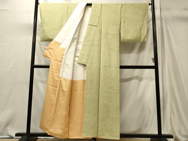 平和屋着物■上質な小紋　寿光織　風景地紋　金糸　正絹　逸品　未使用　CABM0874oy