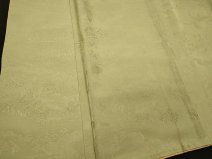 平和屋着物■上質な小紋　寿光織　風景地紋　金糸　正絹　逸品　未使用　CABM0874oy