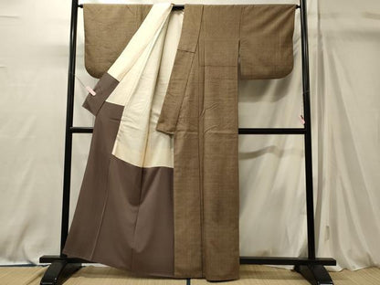 平和屋着物■上質な紬　縞　正絹　逸品　CABM0857oy