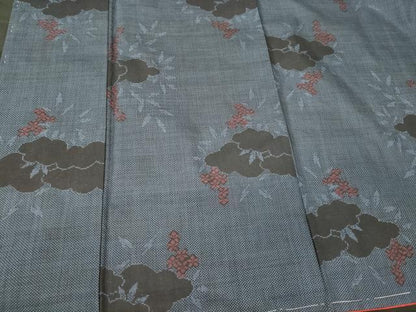 平和屋着物■本場大島紬　雲取り草花文　正絹　逸品　未使用　CABM0855oy