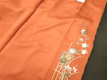 平和屋着物■訪問着　駒刺繍　流水扇面花文　暈し染め　金彩　正絹　逸品　CABM0890oy