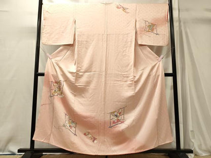 平和屋着物■訪問着　誰が袖花文　暈し染め　金彩　正絹　逸品　CABM0898oy