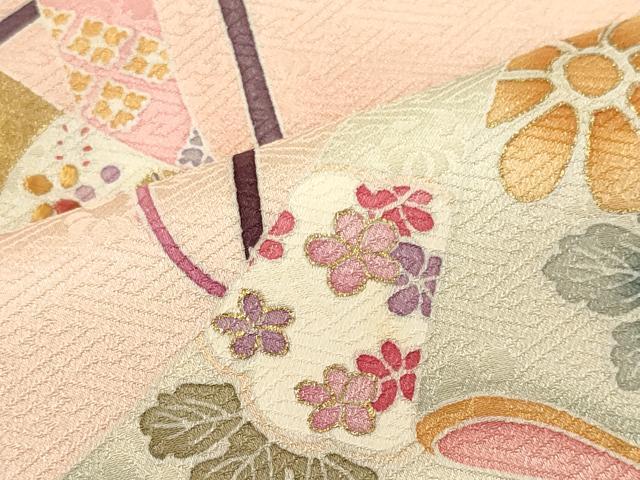 平和屋着物■訪問着　誰が袖花文　暈し染め　金彩　正絹　逸品　CABM0898oy