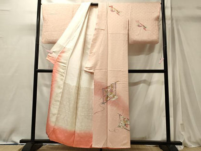 平和屋着物■訪問着　誰が袖花文　暈し染め　金彩　正絹　逸品　CABM0898oy