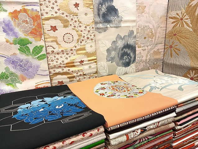 平和屋着物■名古屋帯 まとめて100点 薔薇 花柄 正倉院 刺繍 金銀糸 など 着用可能多数 未使用品あり 全て正絹 mmm1476