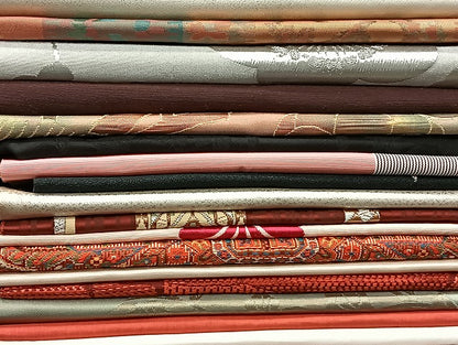 平和屋着物■名古屋帯 まとめて100点 薔薇 花柄 正倉院 刺繍 金銀糸 など 着用可能多数 未使用品あり 全て正絹 mmm1476