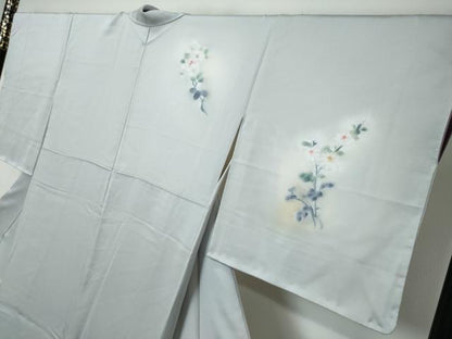 平和屋着物●訪問着　花鳥文　暈し染め　金彩　反端付き　正絹　逸品　DABK0053ud