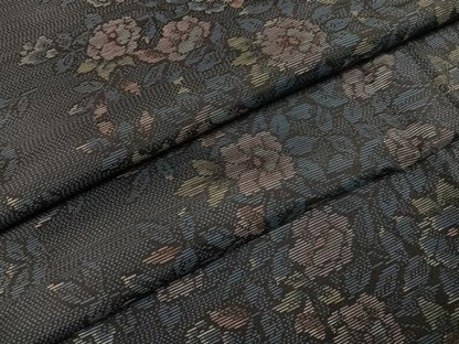 平和屋着物●本場大島紬　草花文　やまと誂製　正絹　逸品　AABM2538ph