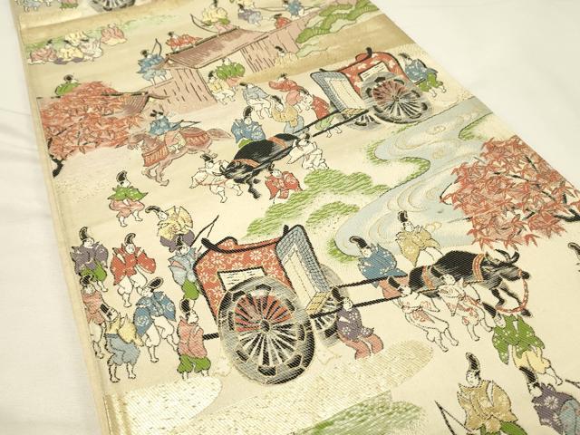 平和屋着物◎六通柄袋帯　加茂御幸　京名所絵の内　金糸　正絹　逸品　DABJ5717qp