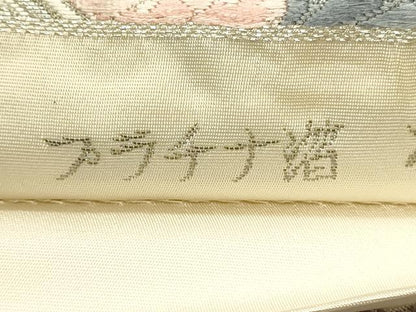 平和屋着物◎六通柄袋帯　唐織　桃山格天孔雀　プラチナ箔　正絹　逸品　DABJ5719qp