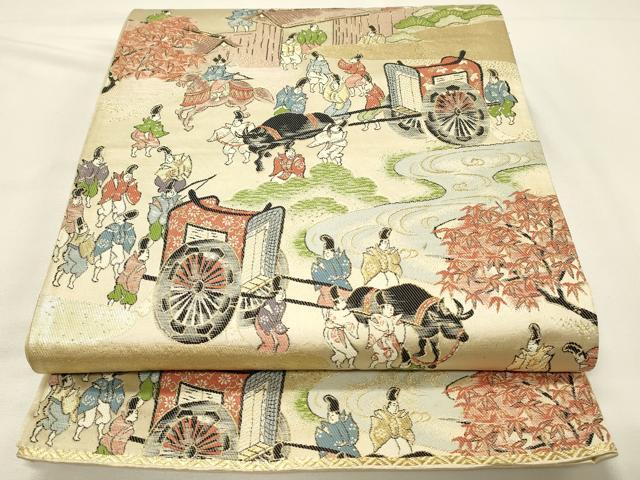 平和屋着物◎六通柄袋帯　加茂御幸　京名所絵の内　金糸　正絹　逸品　DABJ5717qp