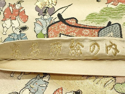 平和屋着物◎六通柄袋帯　加茂御幸　京名所絵の内　金糸　正絹　逸品　DABJ5717qp