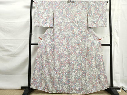 平和屋着物■上質な小紋　草花尽くし　正絹　逸品　DABK3143qa