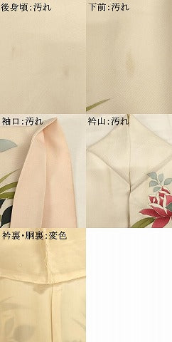 平和屋着物■訪問着　草花文　金彩　正絹　逸品　AABM0397ja