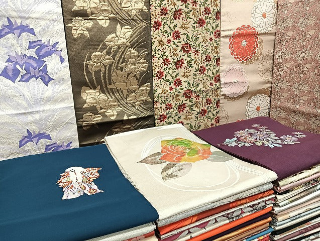 平和屋着物■名古屋帯 まとめて100点 人物 歌舞伎 菖蒲 薔薇 花柄 楽器 銀彩 金銀糸 など 着用可能多数 未使用品あり 全て正絹 mmm1479