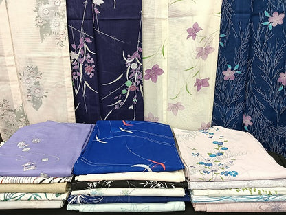 平和屋着物■夏物 小紋 絽 紗 洗える着物 まとめて20点 鳥 花柄 着用可能多数 mmm1489
