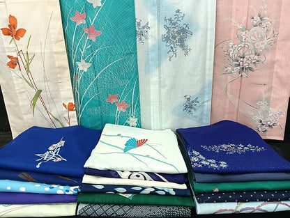 平和屋着物■夏物 訪問着 絽 紗 洗える着物 まとめて20点 折り鶴 人物 蝶 薔薇 花柄 暈し染め スワトウ刺繍 金銀彩 着用可能多数 mmm1487