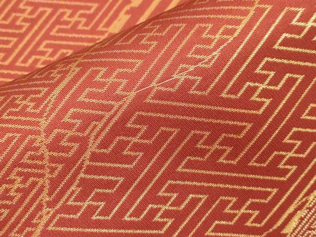平和屋着物●染色作家　斉藤三才　六通柄袋帯　三才鳥　金糸　正絹　逸品　CABM0629dy