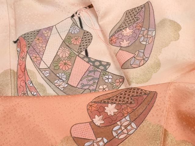 平和屋着物■中国三大刺繍　スワトウ刺繍　汕頭刺繍　総刺繍　訪問着　誰が袖花文　暈し染め　金彩　正絹　逸品　DABK3194qa