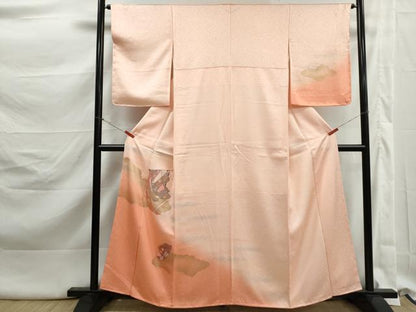平和屋着物■中国三大刺繍　スワトウ刺繍　汕頭刺繍　総刺繍　訪問着　誰が袖花文　暈し染め　金彩　正絹　逸品　DABK3194qa