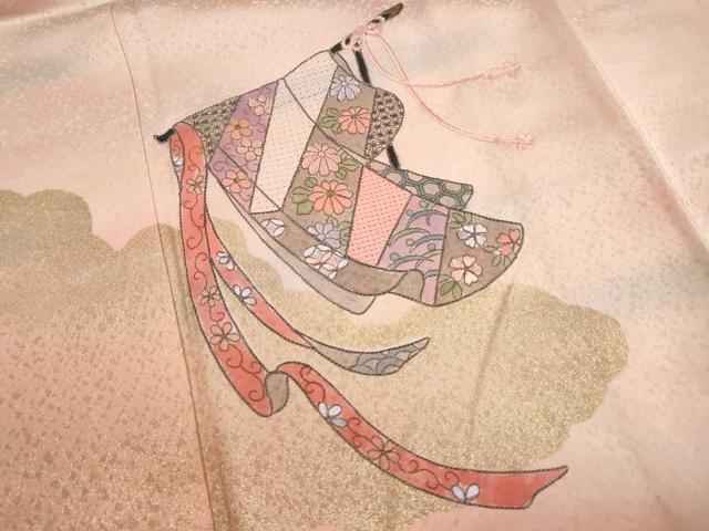 平和屋着物■中国三大刺繍　スワトウ刺繍　汕頭刺繍　総刺繍　訪問着　誰が袖花文　暈し染め　金彩　正絹　逸品　DABK3194qa