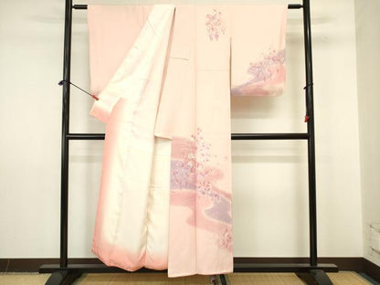 平和屋着物■訪問着　草花文　暈し染め　正絹　逸品　DABJ9257ya