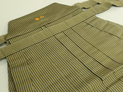 平和屋本店＊極上　夏物　男性　人間国宝　甲田綏郎　精好仙台平　行灯袴　縦絽　縞　逸品　DZAC0179kh6