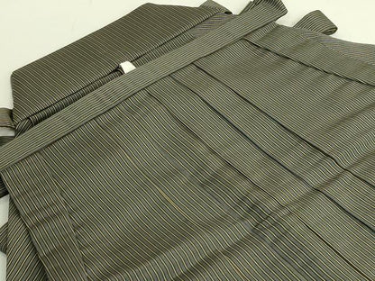 平和屋本店●極上　銀座もとじ　男性　馬乗り袴　縞　たとう紙付き　逸品　DZAC0177kh6