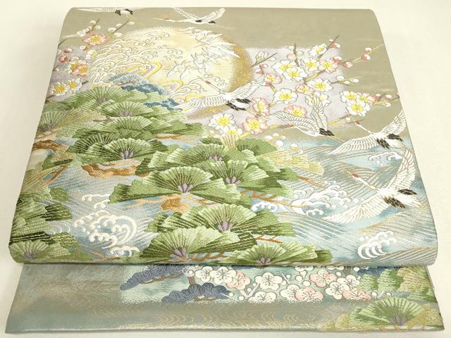 平和屋着物●本加賀友禅作家　吉村伊佐子監修　六通柄袋帯　唐織　十六夜月の阿波　金糸　引箔　正絹　逸品　DABJ1931az