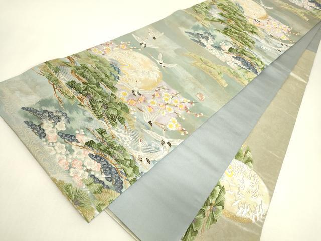 平和屋着物●本加賀友禅作家　吉村伊佐子監修　六通柄袋帯　唐織　十六夜月の阿波　金糸　引箔　正絹　逸品　DABJ1931az