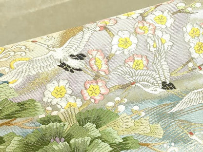 平和屋着物●本加賀友禅作家　吉村伊佐子監修　六通柄袋帯　唐織　十六夜月の阿波　金糸　引箔　正絹　逸品　DABJ1931az