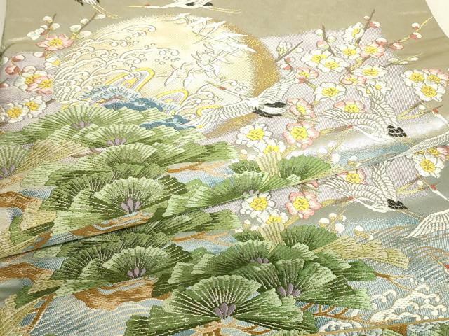 平和屋着物●本加賀友禅作家　吉村伊佐子監修　六通柄袋帯　唐織　十六夜月の阿波　金糸　引箔　正絹　逸品　DABJ1931az