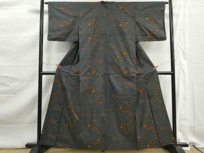 平和屋着物■本場大島紬　7マルキ　枝花文　正絹　逸品　DABK3246qa