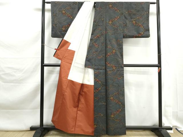 平和屋着物■本場大島紬　7マルキ　枝花文　正絹　逸品　DABK3246qa