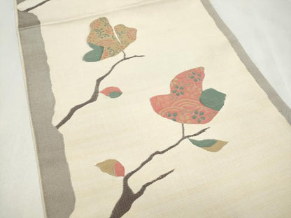 平和屋着物●名門木屋太　今河織物　六通柄袋帯　枝葉文　正絹　逸品　CABM6072hy