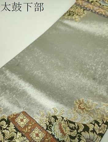 平和屋着物▼六通柄袋帯　正倉院鳳凰花文　金銀糸　引箔　正絹　逸品　DABJ8084ps