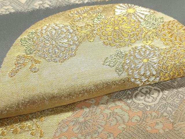 平和屋本店▼六通柄袋帯　草花文　京蒔箔　本金箔　正絹　逸品　DABJ6265sf