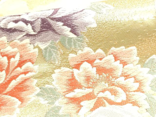 平和屋本店▼六通柄袋帯　唐織　御所の調べ　九百錦24ｋ本金箔　正絹　逸品　DABJ6276sf