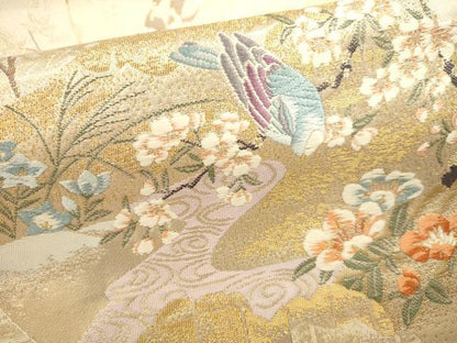 平和屋本店▼六通柄袋帯　唐織　九百錦　慶祥秀宝文　純金箔　正絹　逸品　DABJ6294sf