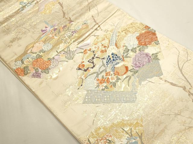 平和屋本店▼六通柄袋帯　唐織　九百錦　慶祥秀宝文　純金箔　正絹　逸品　DABJ6294sf