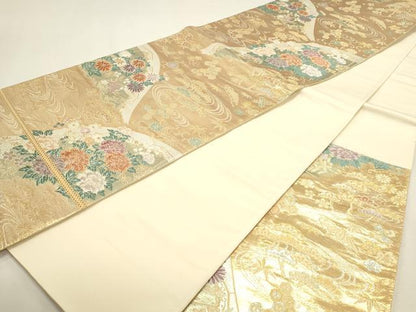 平和屋本店▼六通柄袋帯　唐織　飛鳥飾箔文　本金箔　正絹　逸品　DABJ6287sf