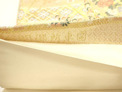 平和屋本店▼六通柄袋帯　矢羽御所車図　本金箔　正絹　逸品　DABJ6274sf