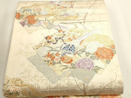 平和屋本店▼六通柄袋帯　唐織　九百錦　慶祥秀宝文　純金箔　正絹　逸品　DABJ6294sf