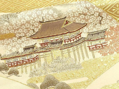 平和屋本店▼六通柄袋帯　平安蒔絵　本金箔　正絹　逸品　DABJ6268sf