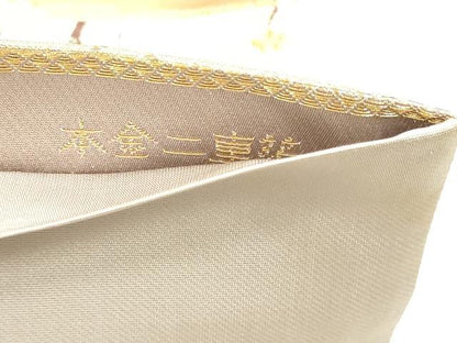 平和屋本店▼六通柄袋帯　唐織　流水丸文小袖　本金二重箔　正絹　逸品　DABJ6279sf