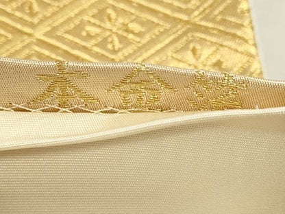 平和屋本店▼六通柄袋帯　平安蒔絵　本金箔　正絹　逸品　DABJ6268sf